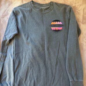 Carlsbad Caverns Grey and Neon Long Sleeve T Shirt
